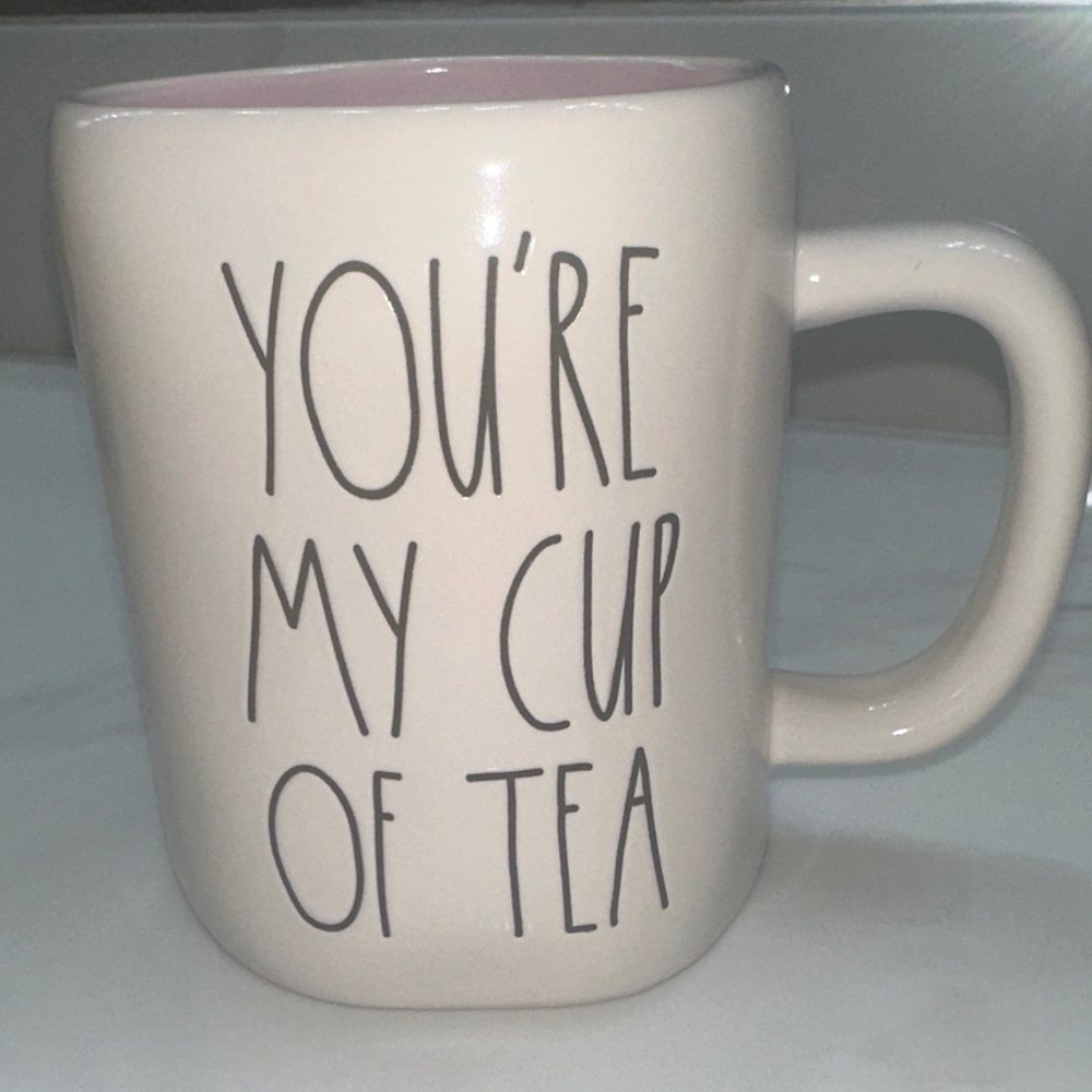 Rae Dunn Cream Mug with Pink Interior
